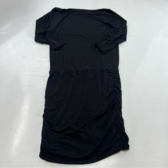 veronica M women’s black hot nights shirred dress S L93-38 - Picture 3 of 6